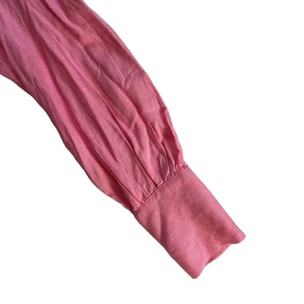 NWT Linen Hello Molly size XL STYLE ME YOUR WAY SHIRT DRESS PINK balloon - Picture 10 of 16